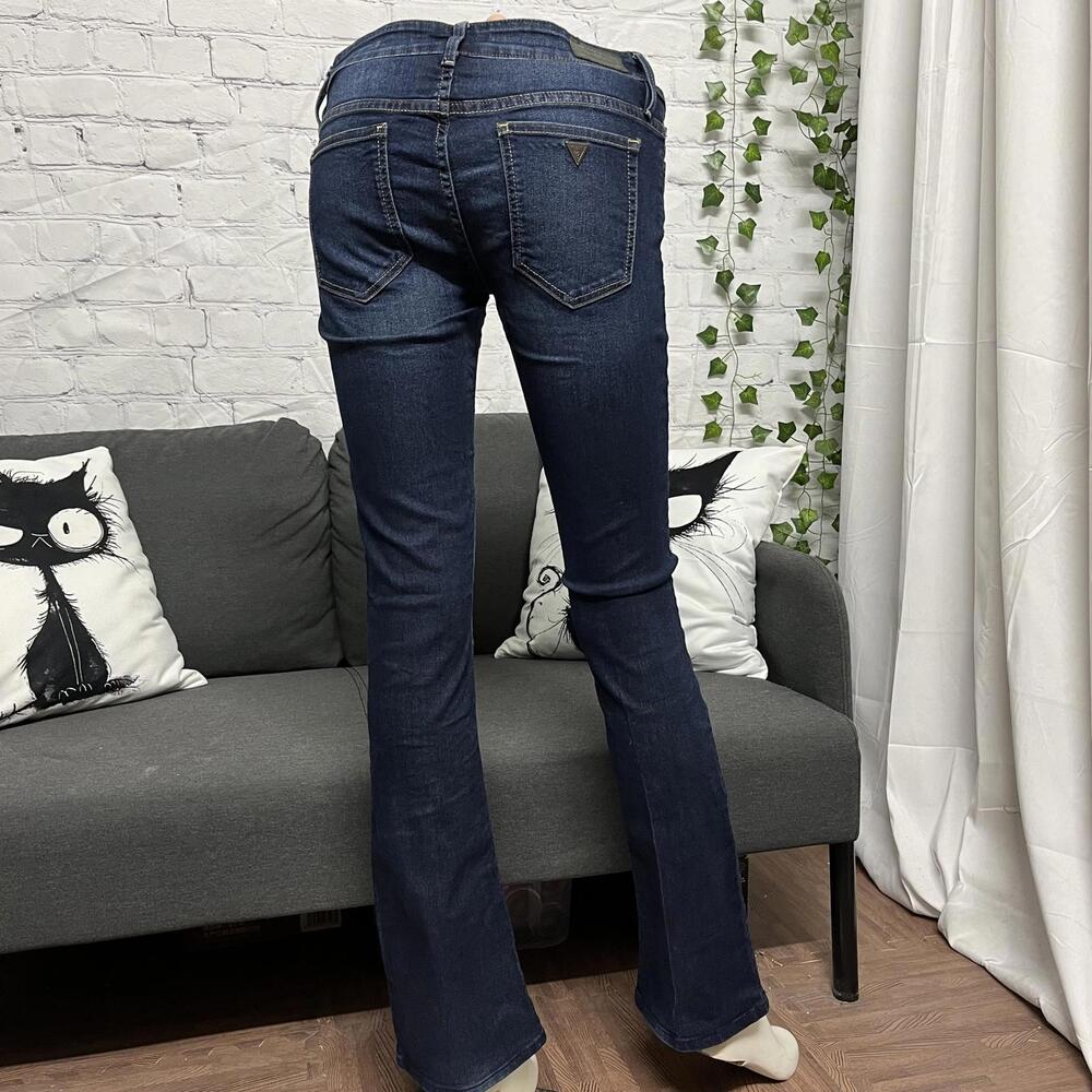 Y2K Guess Kate Boot dark blue wash bootcut low rise jeans size 28 - Picture 4 of 7